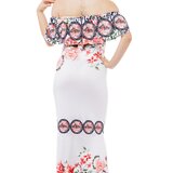 Rochie clepsidra mulata cu flori